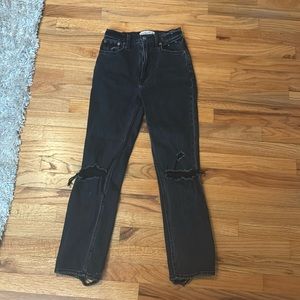 black abercrombie ankle straight jean